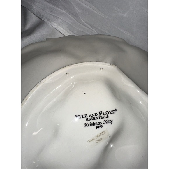 VTG FITZ AND FLOYD Christmas Kitten Kitty Canapé Plate - Picture 4 of 4